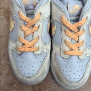 Nike Gray and Gold Sneakers Sporty Design Breathable